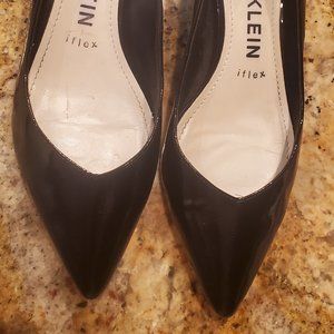 Anne Klein Iflex Norwood Pump Block Heel Black Patent 8